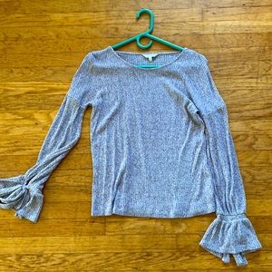Lucky Brand thermal top with wrist-tie bell sleeves